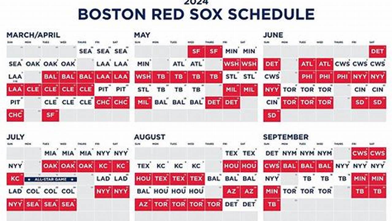 Boston Red Sox 2024 Schedule Suzy Zorana